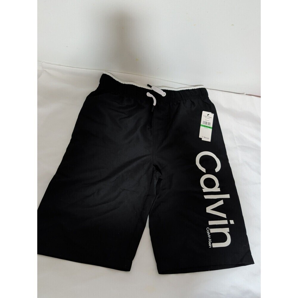 Calvin Klein Swimwear Shorts Boys L (14/16)  Black  Polyester Mesh Elastic Waist